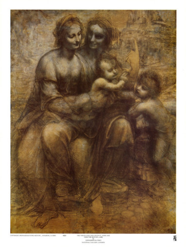 The Virgin And Child With St. Anne - Leonardo Da Vinci Painting